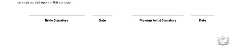 Entering details in bridal makeup pris form stage 4
