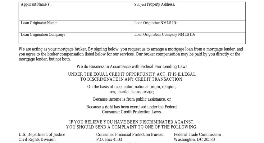 entering details in commercial broker fee agreement california part 1