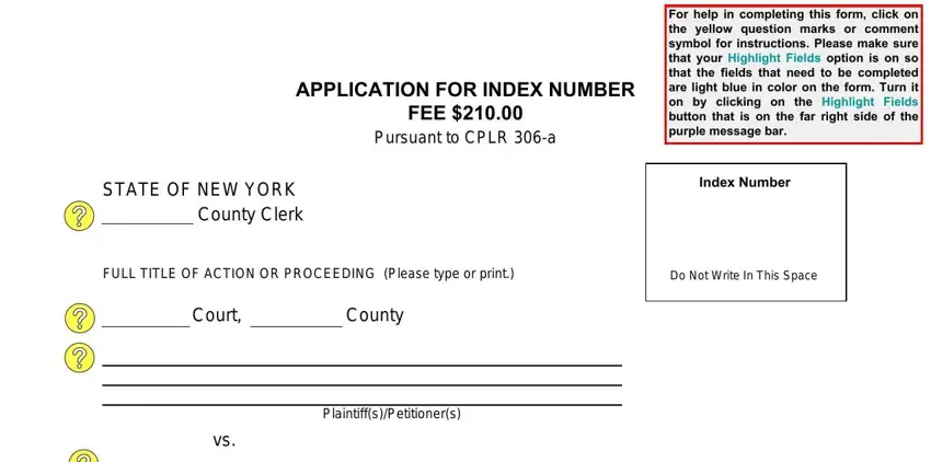 bronx county index number application form empty spaces to consider