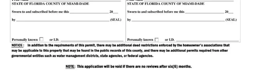 NW Print Name STATE OF FLORIDA COUNTY, Print Name STATE OF FLORIDA COUNTY, Sworn to and subscribed before me, Sworn to and subscribed before me, (SEAL), (SEAL), Personally known Г or I, Personally known | or I, and NOTE: This application will be blanks to fill out