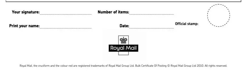 Completing mail bulk certificate part 3