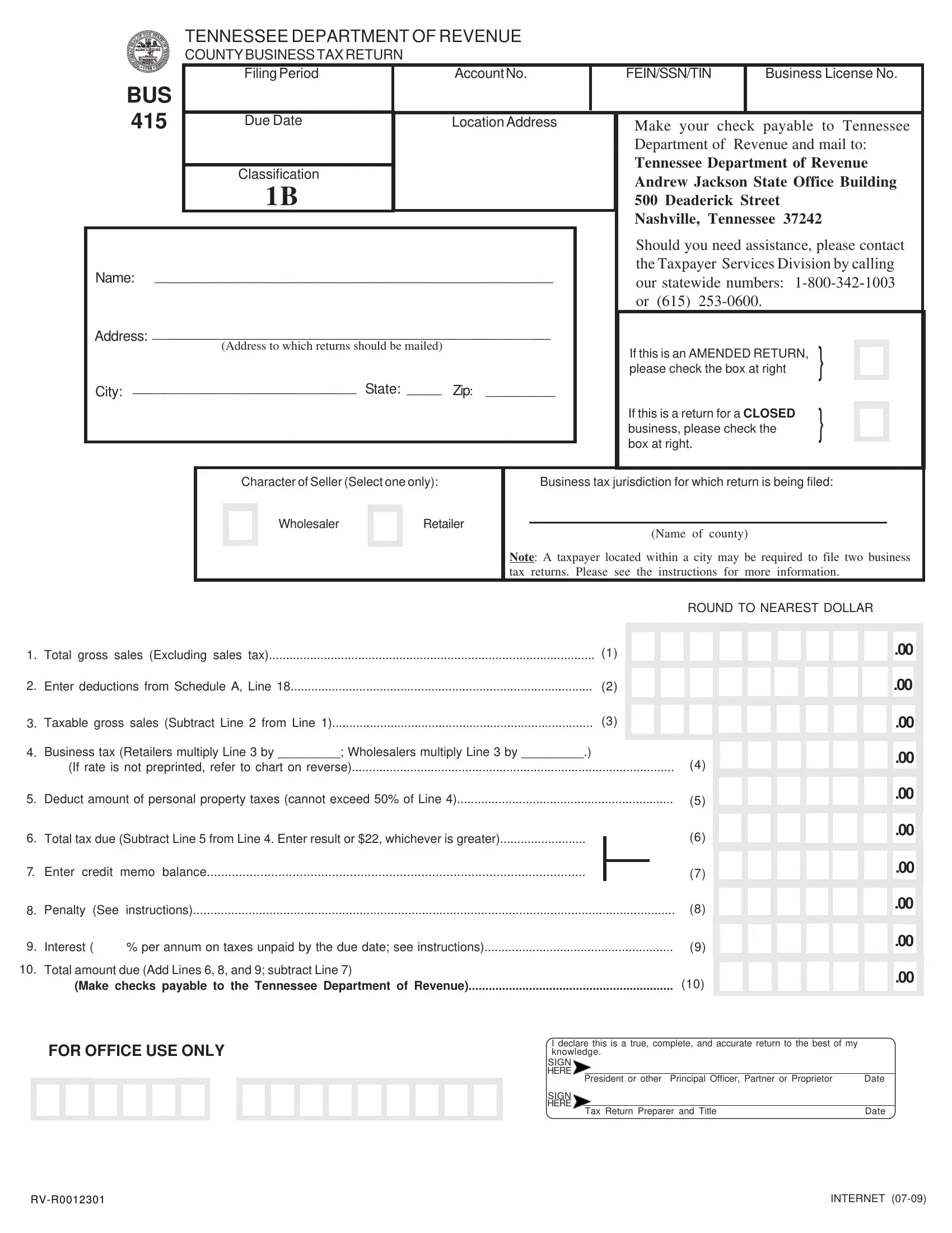 Bus 415 Form ≡ Fill Out Printable PDF Forms Online