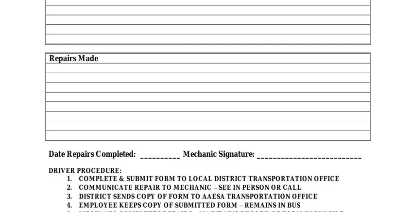 Entering details in school repair form stage 2