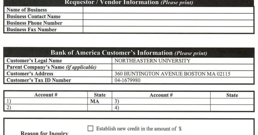 filling out business credit inquiry form part 1