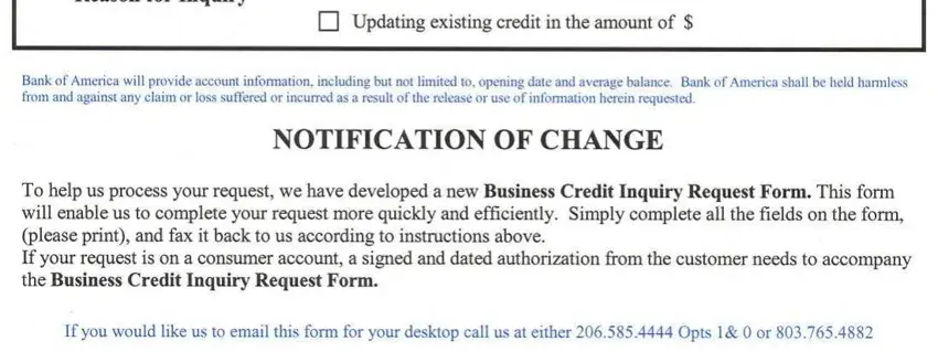 Entering details in business credit inquiry form step 2