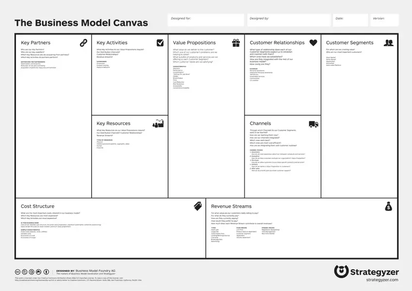 Business Model Canvas Editable first page preview