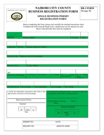 Business Permit Nairobi Form Preview