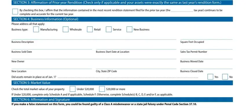 Entering details in business personal property rendition part 2