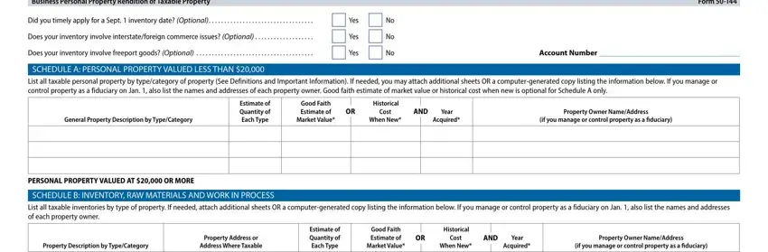 step 4 to entering details in business personal property rendition