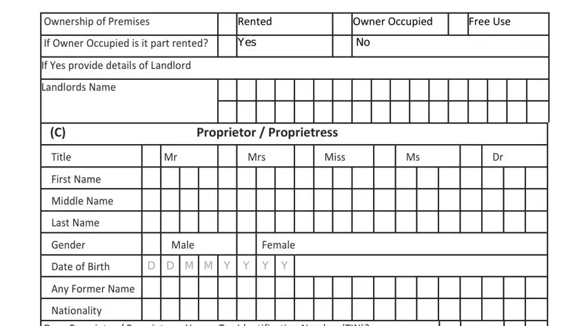 part 3 to entering details in online business registration form