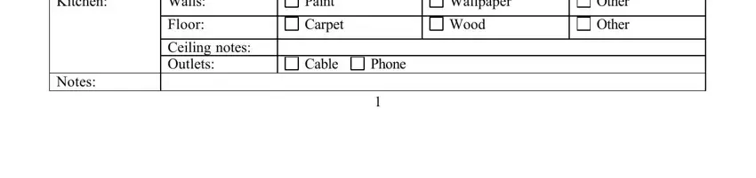 california checklist Den:, Notes:, Dinning Room:, Notes:, Living Room:, Walls: Floor: Ceiling notes:, Paint Carpet, Cable, Phone, Paint Carpet, Cable, Phone, Paint Carpet, Cable, and Phone fields to insert
