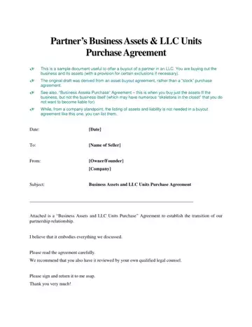 Buyout Agreement Form Preview