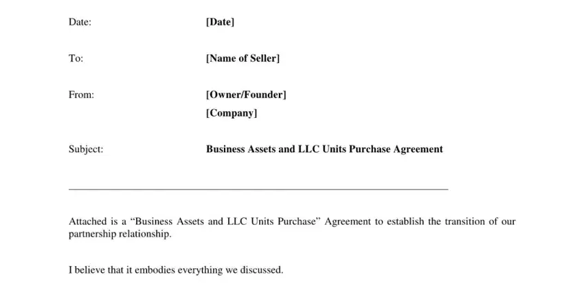 step 1 to filling in business buyout agreement