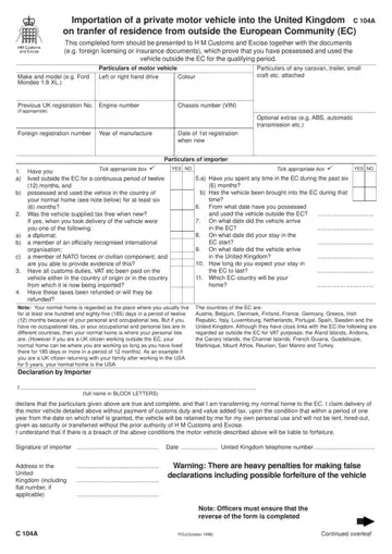 C104A Form Preview