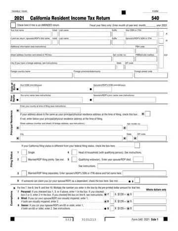 Ca 540 Form Preview