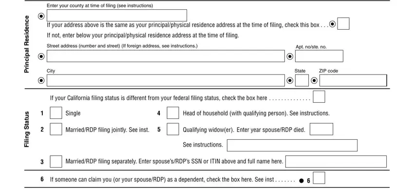 step 2 to completing 540 california tax form