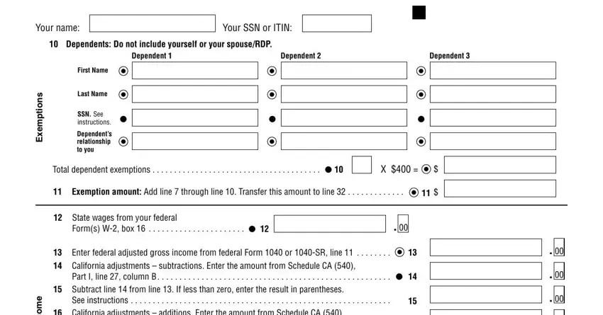 step 4 to finishing tax form ca