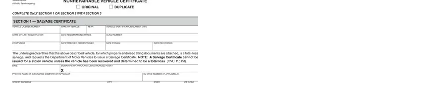 488c dmv form gaps to fill in