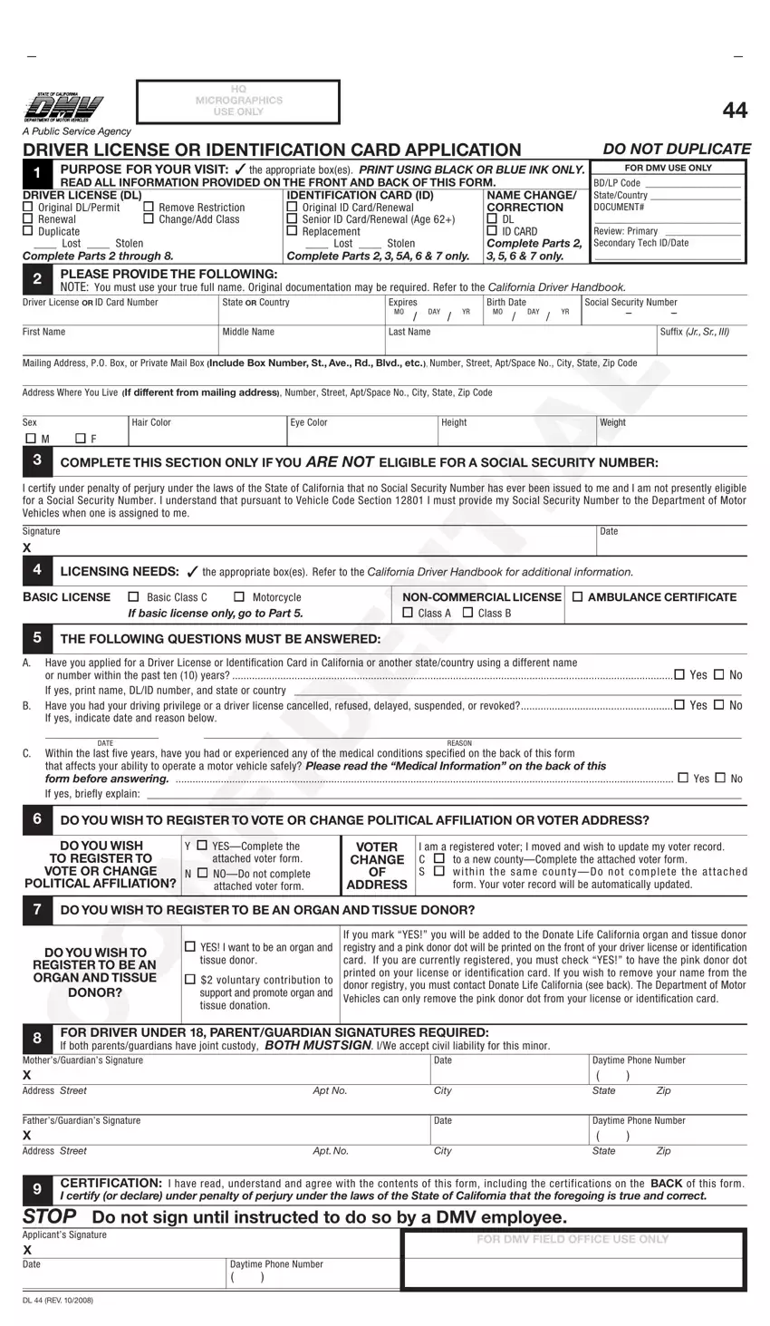 Ca Dmv Form Dl 44 ≡ Fill Out Printable Pdf Forms Online 4925