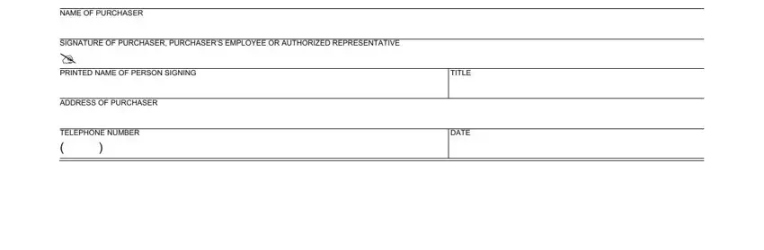 what is a ca resale certificate NAME OF PURCHASER, SIGNATURE OF PURCHASER PURCHASERS, PRINTED NAME OF PERSON SIGNING, ADDRESS OF PURCHASER, TELEPHONE NUMBER, TITLE, and DATE blanks to fill out