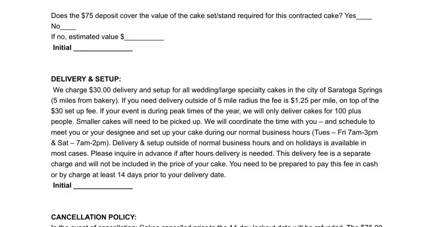 Completing bakery contract template part 3