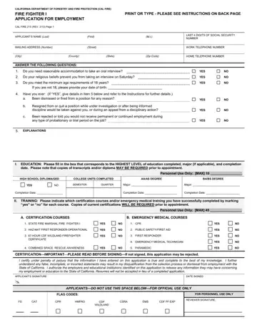 Cal Fire Job Application Form Preview