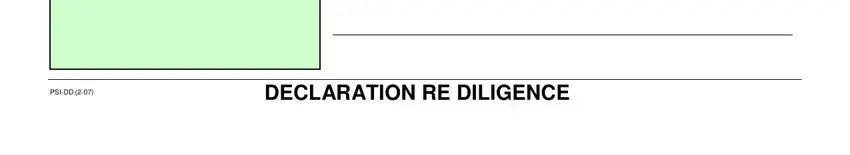 Entering details in declaration of due diligence step 3