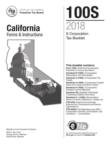 California Form 100S Preview