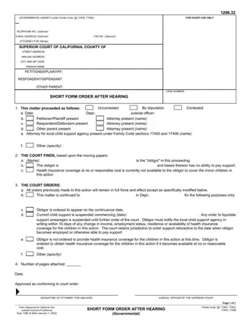 California Form 1296 32 Preview