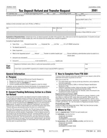 California Form 3581 Preview