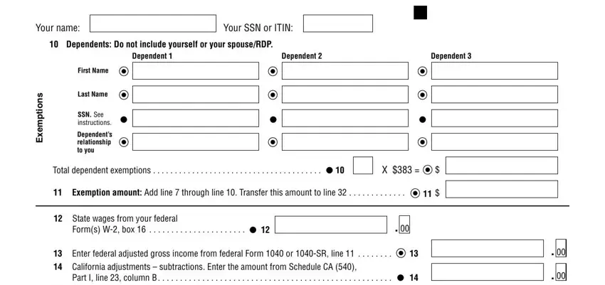 Completing california state return tax form part 4