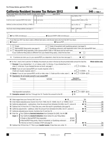 California Form 540 C1 Preview