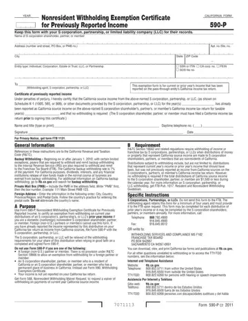 California Form 590 P Preview