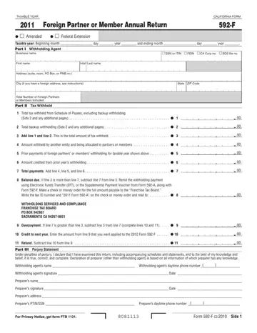 California Form 592 F Preview