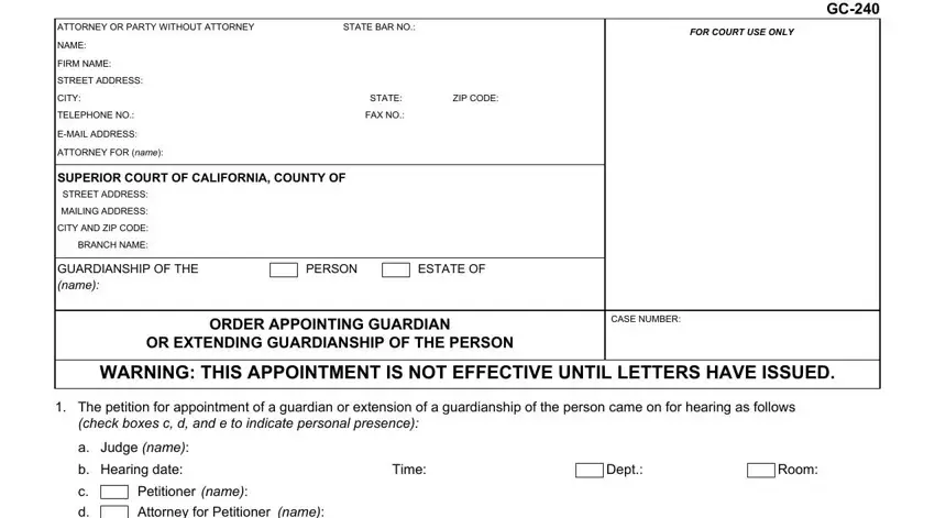 completing ca guardian form part 1