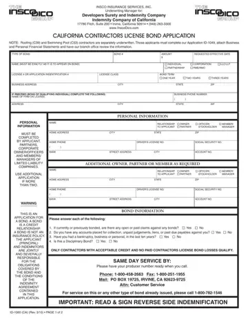 California Form Id 1060 Preview