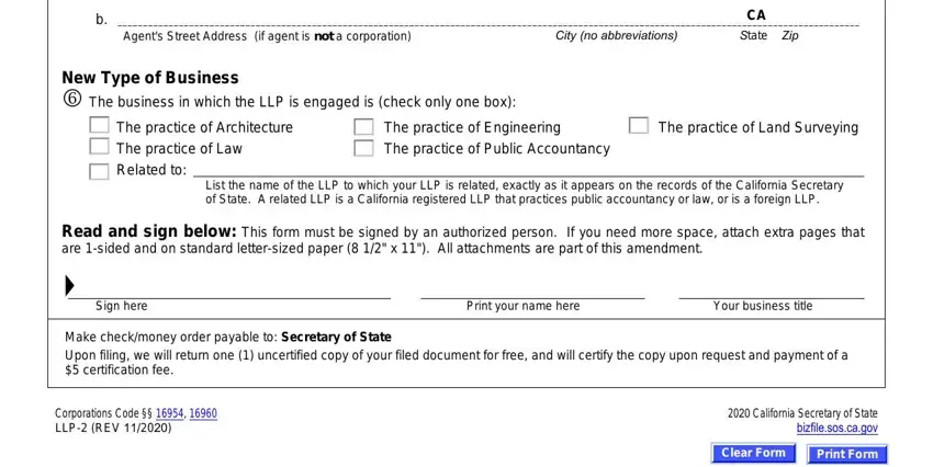 Filling out California Form Llp 2 stage 3