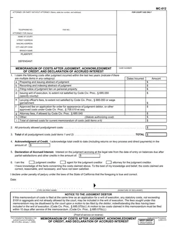 California Form Mc 012 Preview