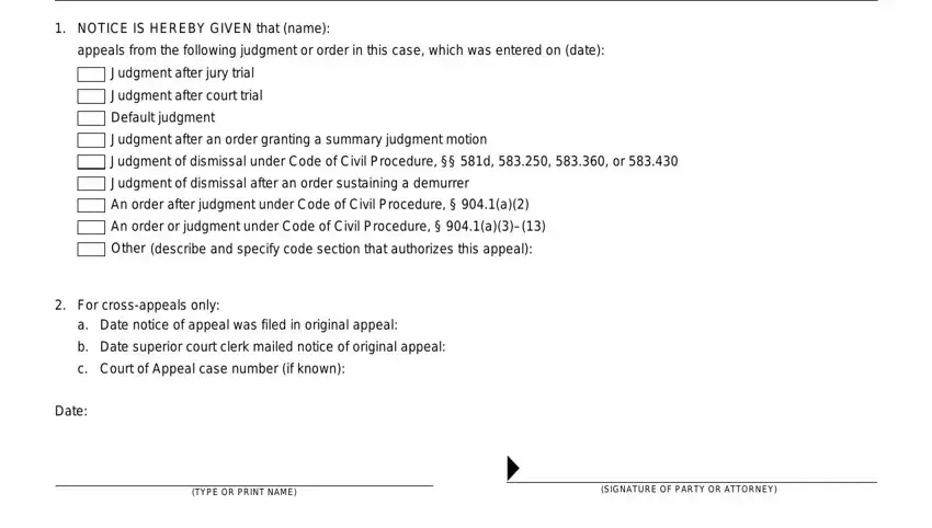 stage 2 to filling out appeal form california