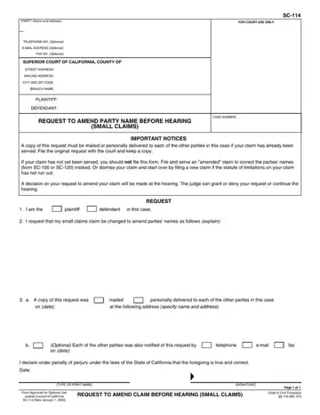 California Form Sc 114 Preview