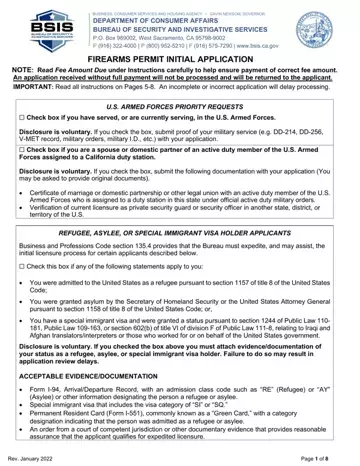 California Gun Permit Application Preview