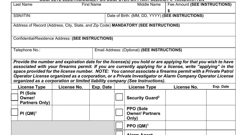 California Gun Permit Application Pdf Form Formspal 