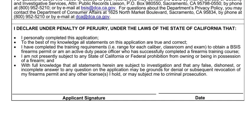 Filling out firearms application ca stage 5