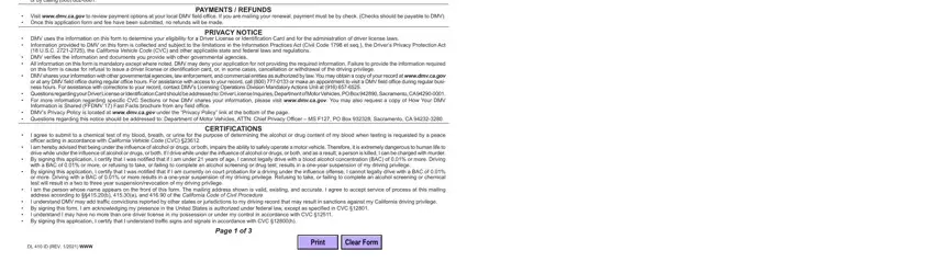 in your vehicle at all times and, PAYMENTS  REFUNDS  Visit, DMV uses the information on this, Information provided to DMV on, PRIVACY NOTICE, DMV verifies the information and, on this form is cause for refusal, DMV shares your information with, Questions regarding your Driver, Information is Shared FFDMV  Fast, DMVs Privacy Policy is located at, I agree to submit to a chemical, CERTIFICATIONS, with a BAC of  or more or refusing, and By signing this application I in california id template 2020