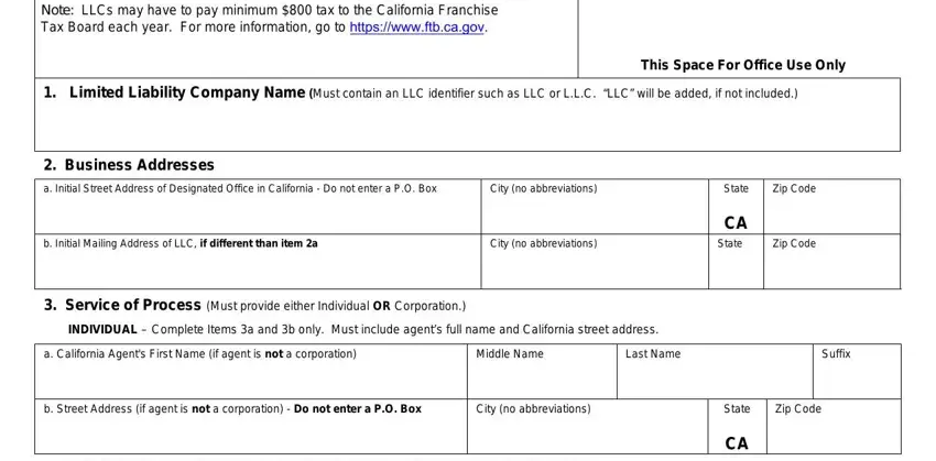 stage 3 to entering details in california form llc 1