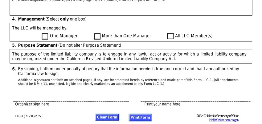 part 4 to completing california form llc 1