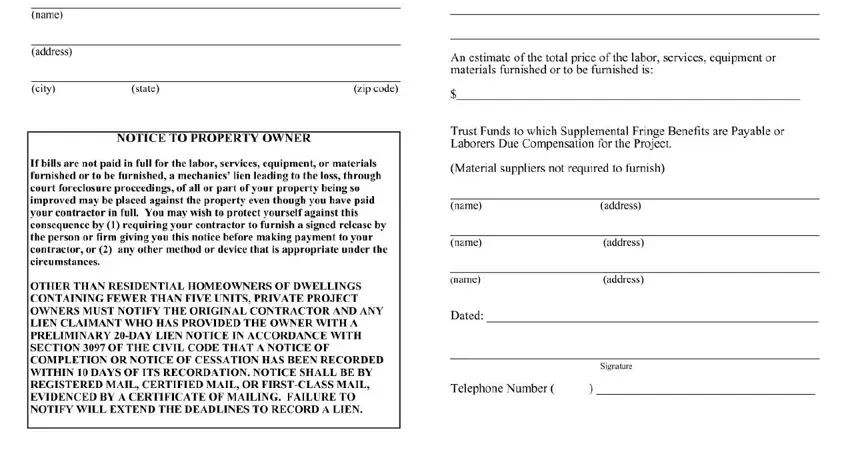 California Preliminary 20 Day Notice PDF Form FormsPal