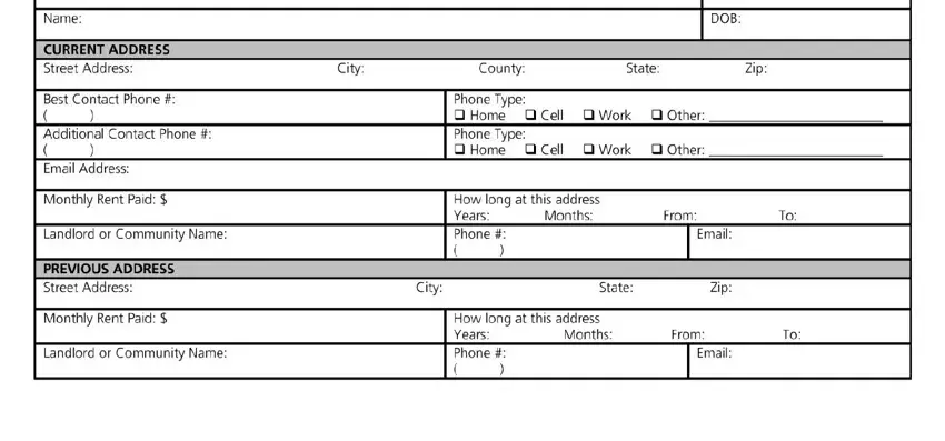 Completing california association of reltors fillable rent screening fee stage 2