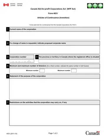 Canada Form 4031 Preview