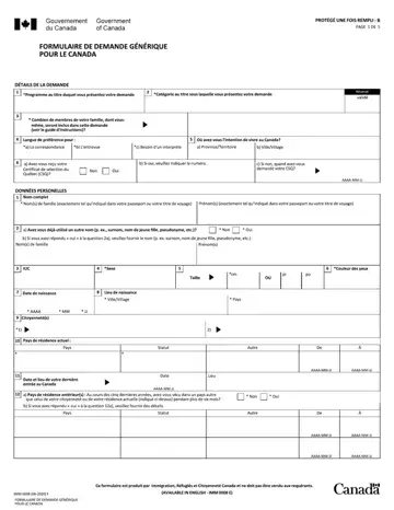Canada IMM 0008 F Form Preview
